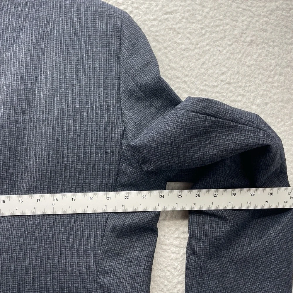 Peter Millar Blazer Mens 46R Wool Navy Blue Houndstooth Check Double Vent Canada